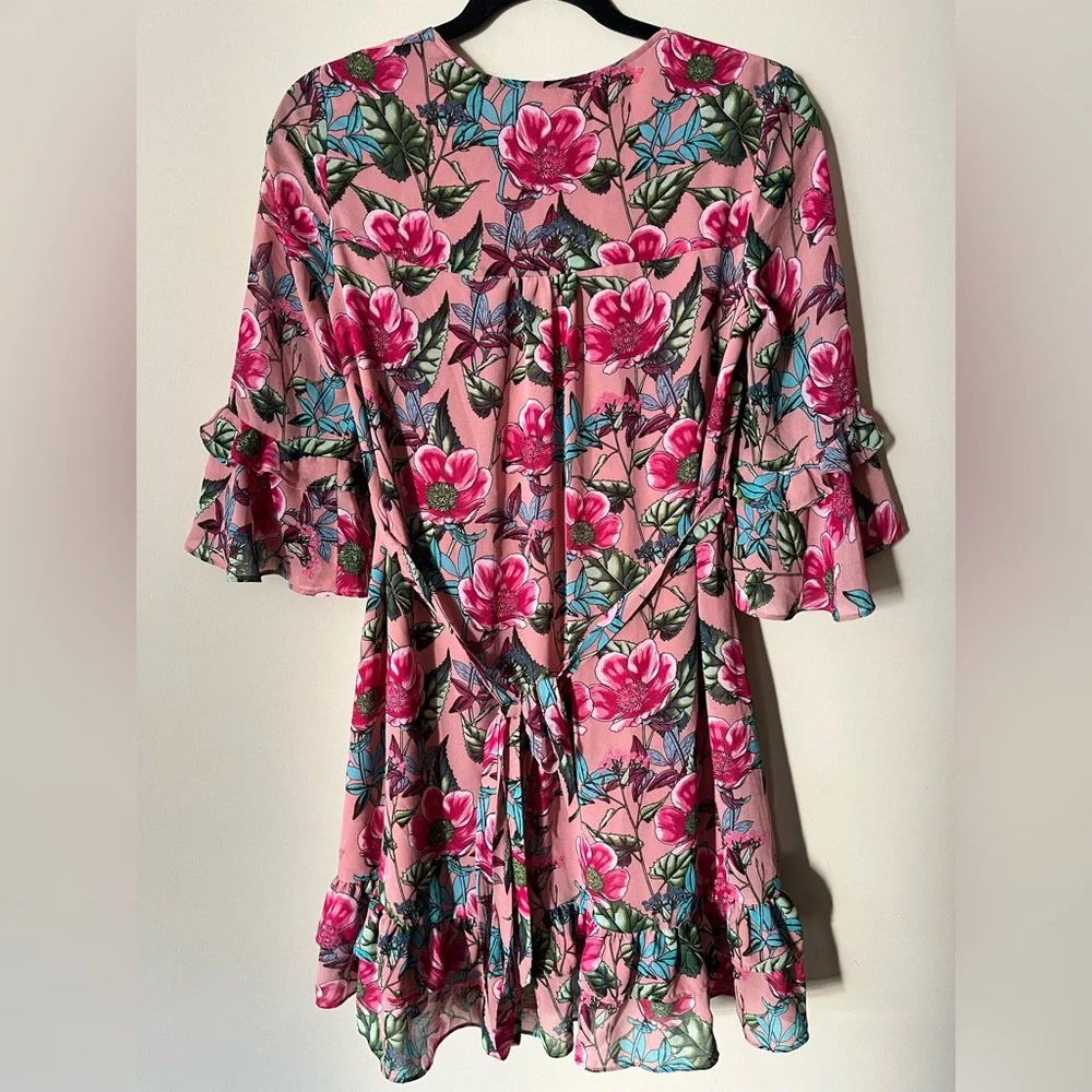 For Love & Lemons Churro Mini Dress Pink Flamenco Small - Picture 9 of 12